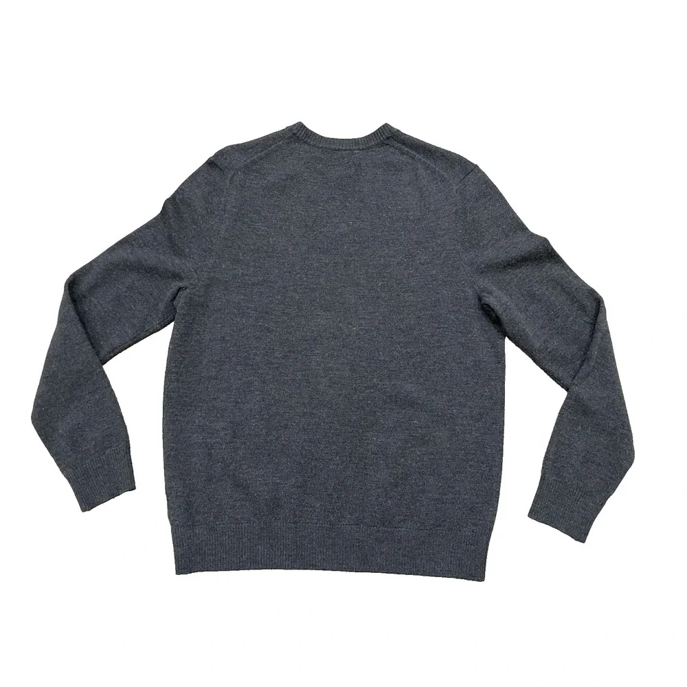 Banana Republic Gray V Neck 100% Merino Wool Sweater‎ Sz L Unisex
